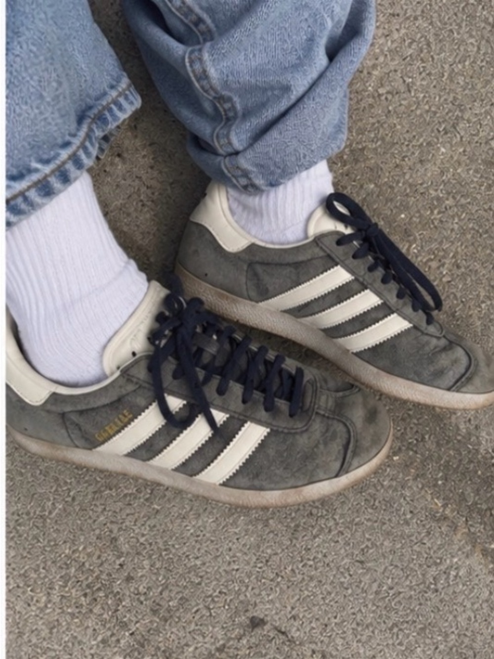 Adidas blue Gray Gazelle Sneakers 7, 8 1/2 back to school